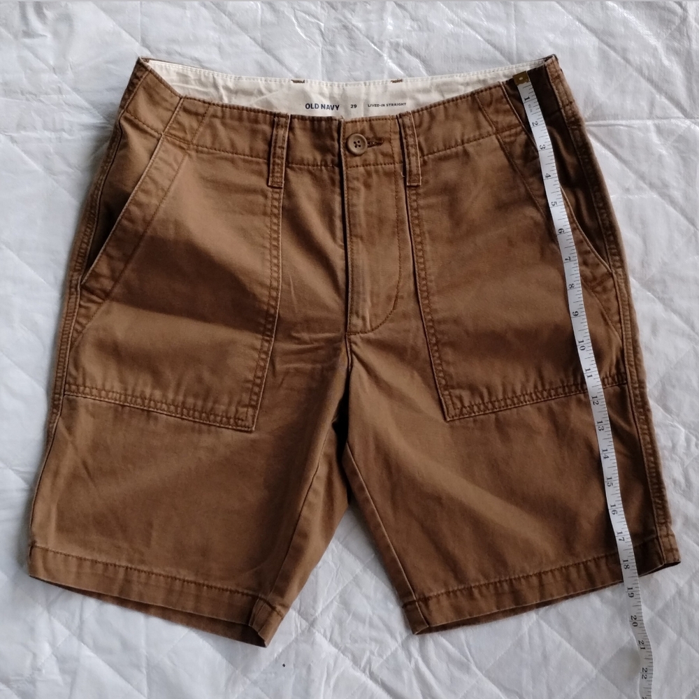 Old Navy Men's Tan Cotton Flat-Front Utility Shorts